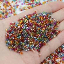 1pack/Approx.800pcs 2mm Multicolor Glass Beads With Silver Tube - For DIY Jewelry Making Materials, Bracelets, Necklaces, Earrings