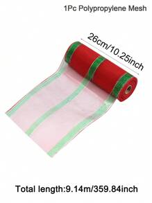 Cinta metálica de malla navideña de 5.9 pulgadas x 30 pies (10 yardas), roja, dorada, plateada, verde, beige con laminado, cinta de malla para coronas, guirnaldas y decoración del árbol de Navidad, decoración navideña del hogar, regalo de Navidad 2024, Año Nuevo 2025 - 26cmx10 yardas - Ver 19