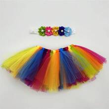 Conjunto de Saia + Faixa de Cabeça para Bebês Recém-Nascidas Meninas, Conjunto de Saia Tutu e Faixa de Cabeça, Faixa de Cabelo com Flor, Fantasia de Bebê e Criança Pequena, Acessório de Fotografia Princesa, Presente de Chá de Bebê, Decorações Familiares, Presentes de Chá de Bebê e Páscoa para Meninas/Meninos