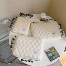 1 Pieza Bolsa Interior Anticolisión De Moda Y De Cuadros Simples Para Tablet De 11 Pulgadas, Bolsa De Mano De Archivo De 13 Pulgadas, 14 Pulgadas, 15 Pulgadas Para Ordenador Portátil - Beis - Ver 3