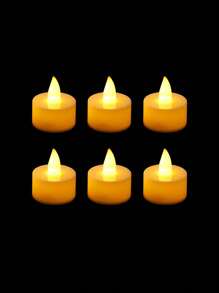 6/12/24pcs LED Christmas Decorative Tea Light Candles, Smokeless Electronic Wax Candles With Built-In Battery - White - View 10