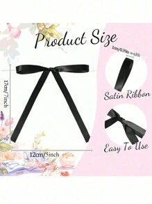 10Pcs DIY Ribbon Bow Cake Decorations Black Silk Cake Skirt Bow Design Cake Decoration Graduation Cake Toppers To Decorate Your Cakes For Festival Gift Wrapping Party Decoration Birthday Party Table Decoration - Multicolor - View 4