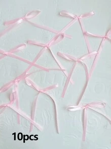 10Pcs DIY Ribbon Bow Cake Decorations Black Silk Cake Skirt Bow Design Cake Decoration Graduation Cake Toppers To Decorate Your Cakes For Festival Gift Wrapping Party Decoration Birthday Party Table Decoration - Multicolor - View 12