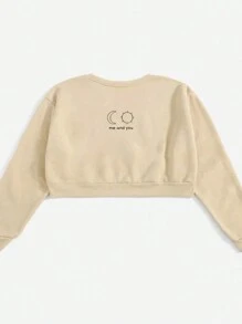 Cropped Women's Sweatshirt Me And You Me And You Various Colors - 米色 - 查看 2