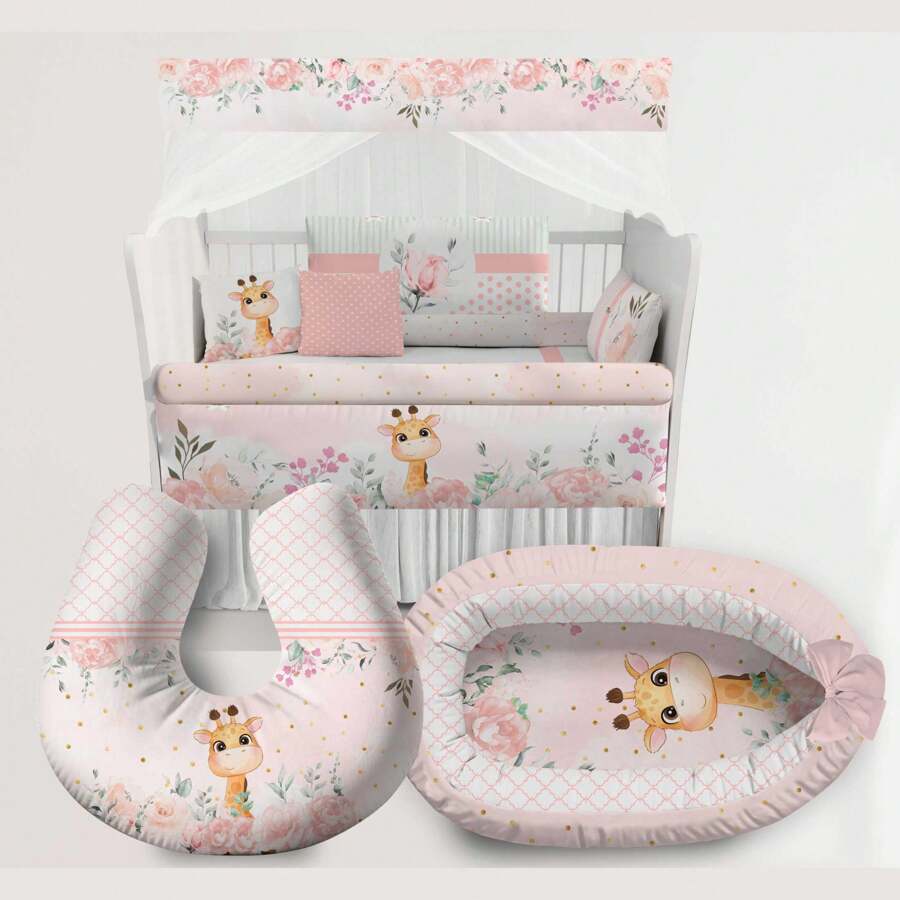 Reducing Nest Baby Room Kit Breastfeeding Cushion And Crib Kit KTPR449 - Màu Hồng baby - Xem 1