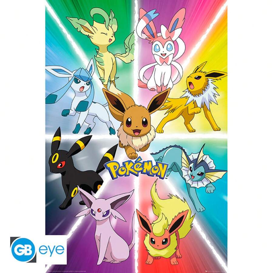 pokemon Pokémon Eevee Evolution 61 X 91.5cm Maxi Poster - Multicolor - View 1