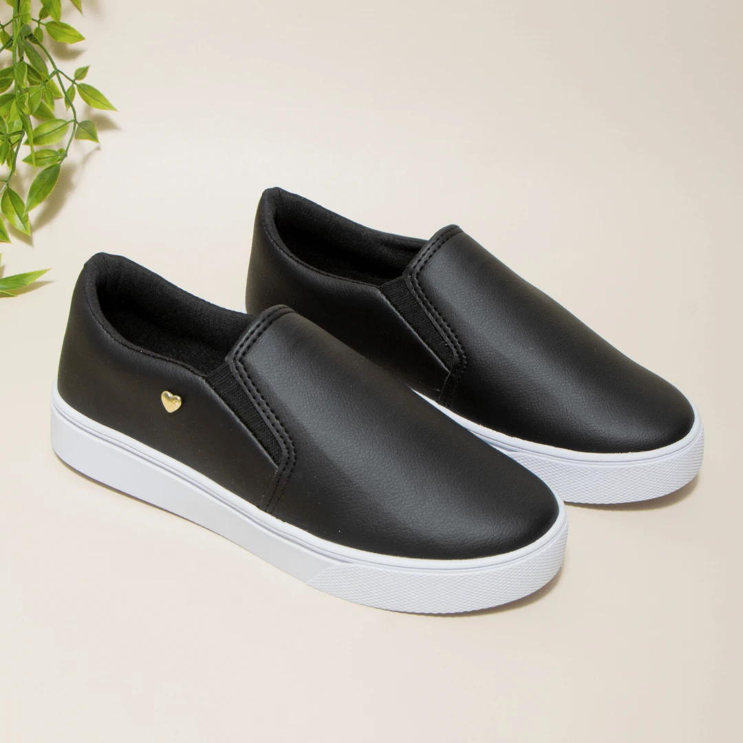 Women's Slip On Calce Fácil Sneakers Comfortable Lightweight And Soft - 黑色 - 查看 1