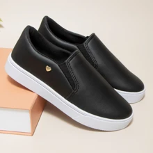 Women's Slip On Calce Fácil Sneakers Comfortable Lightweight And Soft - 黑色 - 查看 3