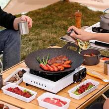 1pc Non-Stick Barbecue Plate, Can Be Used For Both Home And Camping,Camping Essentials