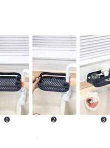 2PCS Shampoo Holder 2 In 1 Basket Storage Holder Faucet Home Sink Sponge Holder Drain Storage Shelves - phân loại - Xem 6