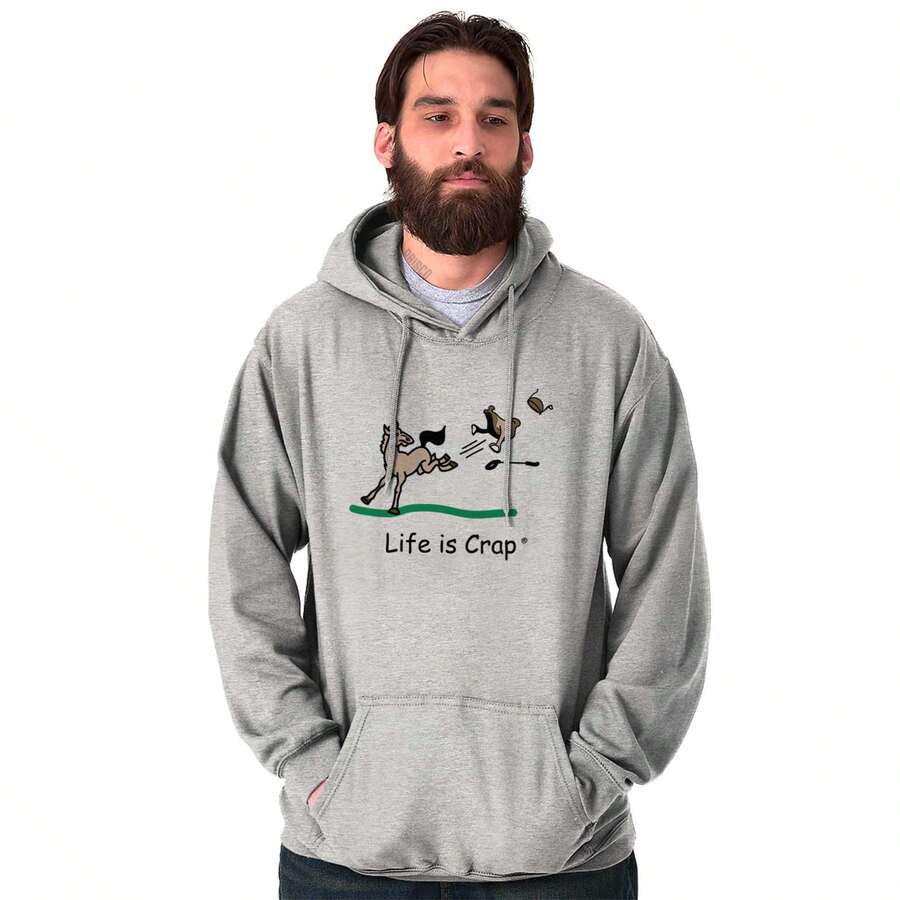 Racing Horse Buck Kicking Pony Jockey Hoodie Hooded Sweatshirt Men - Màu xám thể thao - Xem 1