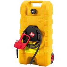 15 Gallon Fuel Caddy, Portable Gas Tank With Fluid Transfer Siphon Pump And 10-Foot Long Hose, D-Iesel Fuel Tank Gasoline Can With Manual Transfer Nozzle, 7.5 L/Min, Yellow - 15加侖 - 查看 1