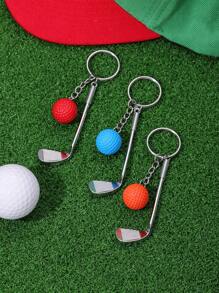 1 pieza Llavero colgante de palo de golf 3D, pequeño regalo de metal de accesorios de entusiasta de golf