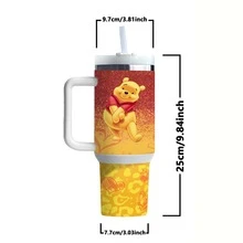 1 bình nước bằng thép không gỉ 40oz có tay cầm, cốc cách nhiệt chân không có ống hút, họa tiết Halloween, thích hợp cho tiệc Halloween du lịch ngoài trời - phong cách 3 - Xem 7
