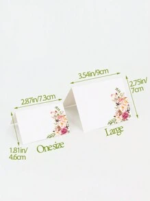 10pcs Place Cards, Floral, Tented Blank Table Place Cards For Weddings, Banquets, Dinner Parties, Scored For Easy Folding - Multicolor - View 3