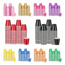 20/50 piezas Vasos de chupito de plástico de 2 onzas, mini vasos desechables de 2 onzas para bodas, fiestas de graduación, cata de cervezas, aperitivos (multicolor), Navidad