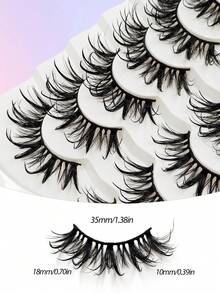 Asiteo 7 Pairs Exaggerated Cartoon Style False Eyelashes, Wet & Fluffy Thick Faux Mink, Reusable, Suitable For Cosplay Makeup - 尖尾漫畫款 - 查看 2