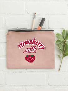 1/2 peças Bolsa de maquiagem estampada kawaii com padrão de morango cereja, bolsa de cosméticos portátil multiuso para viagens, bolsa de maquiagem bolsa de maquiagem bolsa de cuidados com a pele bolsa de higiene cubos de embalagem, organizador de banheiro de itens essenciais de viagem, organizador de joias, organizador de óleo labial, organizador de esmaltes bolsa de maquiagem armazenamento organizador de maquiagem estojo de maquiagem bolsas de maquiagem organizador de maquiagem armazenamento de maquiagem - Rosa - Ver 7