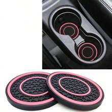 2pcs Honeycomb Pattern Double Ring Car Cup Holder Mat, Universal Interior Accessories For Most Vehicles - one-size - View 6