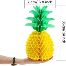 Decoraciones de centro de mesa con panal de piña - decoración colgante para fiesta hawaiana tropical de la selva - artesanía de papel de seda, colorida, fácil de ensamblar, decoración de temporada para otoño, primavera, verano e invierno - Multicolor - Ver 10