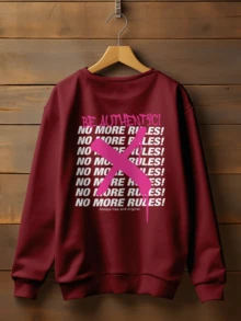 Blusa Moletom Be Authentic Streetwear Estampa Oversid GOLA 2411 FLUXOGEEK - bordô - Visão 1