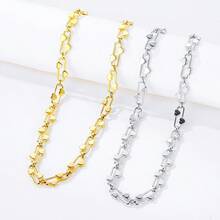 ZG YING ZHOU ZGYZ 1 chiếc dây chuyền hình trái tim bằng thép không gỉ mạ vàng kiểu hiphop, có móc cài hình kẹp giấy, thích hợp cho cặp đôi, đám cưới, tiệc tùng, làm thủ công, dây chuyền dài để móc vào áo len. - Nhiều màu - Xem 10