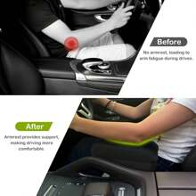Car Center Console Armrest Box With Cup Holder, PU Leather Car Seat Gap Filler Storage Box, Adjustable Height Car Armrest Extension Pad With Cup Holder, Universal Comfortable Elbow Rests Storage Box - Style 1 - View 4