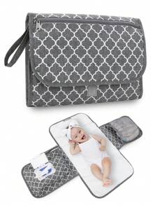 1pc Portable Diaper Changing Pad For Baby, Suitable For Diaper Bag Or Changing Table Mat. Multifunctional Wet Wipes Bag Mommy Bag Accessory, Essential Item For Newborn Baby - Grey - View 2
