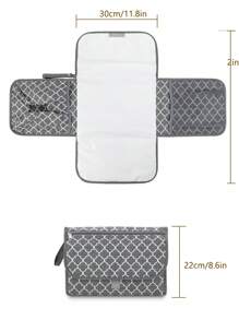 1pc Portable Diaper Changing Pad For Baby, Suitable For Diaper Bag Or Changing Table Mat. Multifunctional Wet Wipes Bag Mommy Bag Accessory, Essential Item For Newborn Baby - Grey - View 3