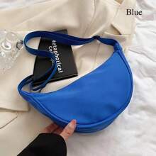 Women's Waterproof Polyester Crossbody Bag - Half Moon - Blue - View 1