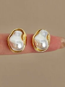 1 Pair Asymmetrical Faux Pearl Elegant & Unique Everyday Fashion Women Earrings - Irregular - View 5
