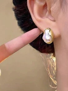 1 Pair Asymmetrical Faux Pearl Elegant & Unique Everyday Fashion Women Earrings - Irregular - View 6