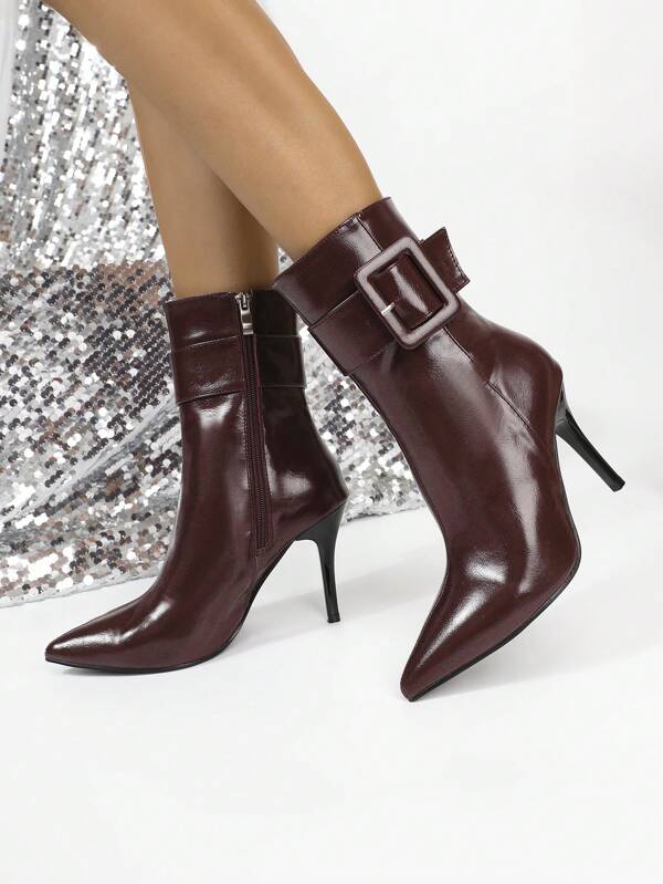 Botas casuales y elegantes con tacón alto y punta puntiaguda para mujeres