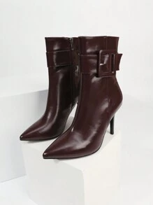Botas casuales y elegantes con tacón alto y punta puntiaguda para mujeres