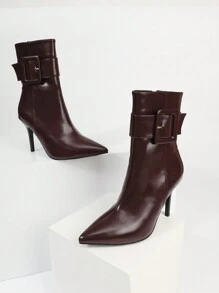 Botas casuales y elegantes con tacón alto y punta puntiaguda para mujeres