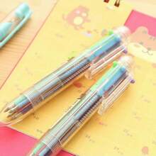 New Arrival Novelty Multicolor Ballpoint Pen Multifunction 6 In1 Colorful Stationery Creative School Supplies - Multicolor - View 6