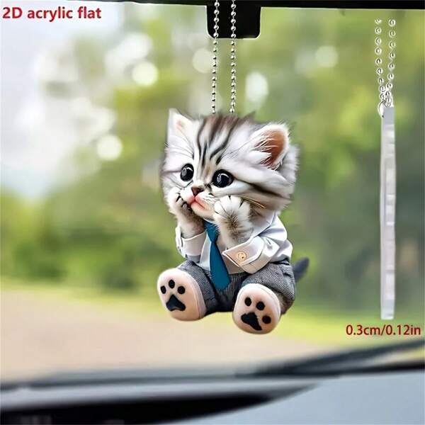 Bezaubernder Acryl Katzen Anhänger für Paar - vielseitig als Auto, Rucksack oder Schlüsselanhänger Dekoration, perfekte Geschenkidee, süße Glückskatzen Auto Accessoires