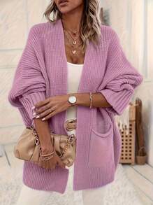 Cardigan cu mânecă lungă tricotat minimalist minimalist pentru femei