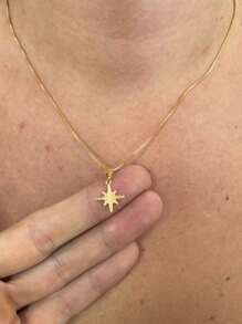 Chocker Chain + Shooting Star Pendant Women's Gold Plated 18 - 金黃色 - 查看 3