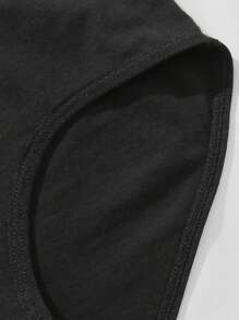 5 piezas de Bragas de algodón transpirables de talle medio para mujer - Negro - Ver 7