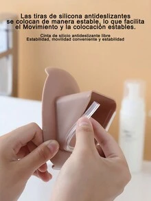 Caja de jabón con rejilla de dibujos animados de oso, creativa para el hogar, ideal para el lavabo del baño, sin necesidad de perforar, antideslizante y con drenaje, soporte para jabón líquido o sólido. - Azul - Ver 8