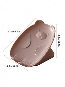 Caja de jabón con rejilla de dibujos animados de oso, creativa para el hogar, ideal para el lavabo del baño, sin necesidad de perforar, antideslizante y con drenaje, soporte para jabón líquido o sólido. - Azul - Ver 4