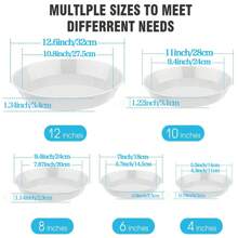 6 Packs Plant Saucer, 4 6 8 10 12 Inch Durable Plant Tray Flower Pot Saucer Round Pallets For Indoors And Outdoor, Plant Container Accessories