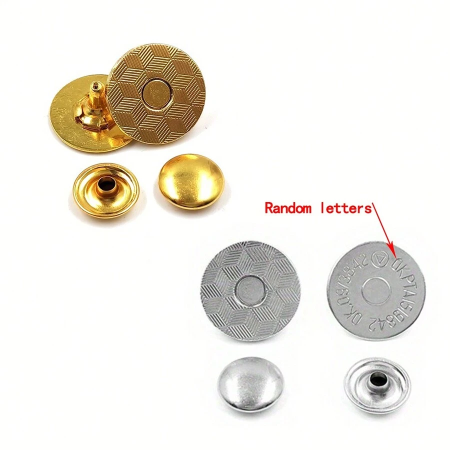 10 Chiếc Đinh Tán Hai Mặt Mỏng Hoa Khóa Từ Tính, Khóa Từ, Đường Kính 18 Mm, Cho Túi Xách Và Phụ Kiện - Nhiều màu - Xem 1