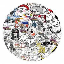 50 piezas Pegatinas con grafiti de Battle Cats para el maletero del coche, botella de agua - Negro - Ver 10