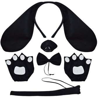 4/5/6 Pcs Lion/Dog Fancy Accessories,Lion/Dog Costume, Lion/Dog's Tail Nose Ears Headband Claw Gloves For Cosplay Dress Party Supplies Stage Performance Birthday Prom