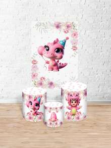 Rectangular Panel Cover Kit + Trio Sublimated Cylinder Covers Party And Birthday Decoration Various Children's Themes Dino Dinosaur Party For Children - 長方形+3西林2225 - 查看 2