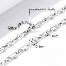 ZG YING ZHOU ZGYZ 1 chiếc dây chuyền hình trái tim bằng thép không gỉ mạ vàng kiểu hiphop, có móc cài hình kẹp giấy, thích hợp cho cặp đôi, đám cưới, tiệc tùng, làm thủ công, dây chuyền dài để móc vào áo len. - Nhiều màu - Xem 5