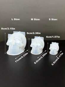 手工制作的骷髅形万圣节香味蜡烛硅胶模具、工艺装饰和礼品、石膏和树脂铸造模具