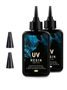 Resina UV - Kit de resina UV transparente de cristal de tipo rígido atualizado de 100/200/300g, para fabricação de joias artesanais